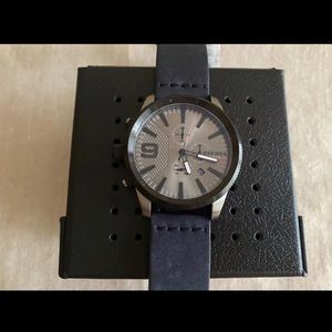 Diesel Men's Rasp Chronograph Blue Leather 50mm Watch DZ4456